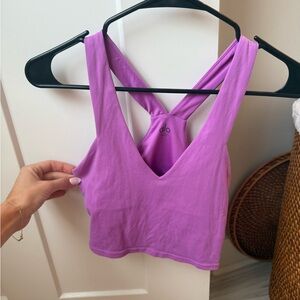 Purple Alo Cross-Back Crop Top